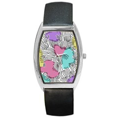 Lines Line Art Pastel Abstract Multicoloured Surfaces Art Barrel Style Metal Watch