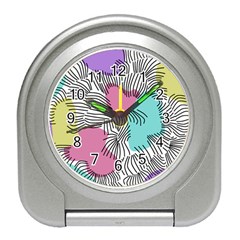 Lines Line Art Pastel Abstract Multicoloured Surfaces Art Travel Alarm Clock by Maspions