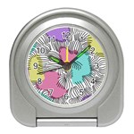 Lines Line Art Pastel Abstract Multicoloured Surfaces Art Travel Alarm Clock Front