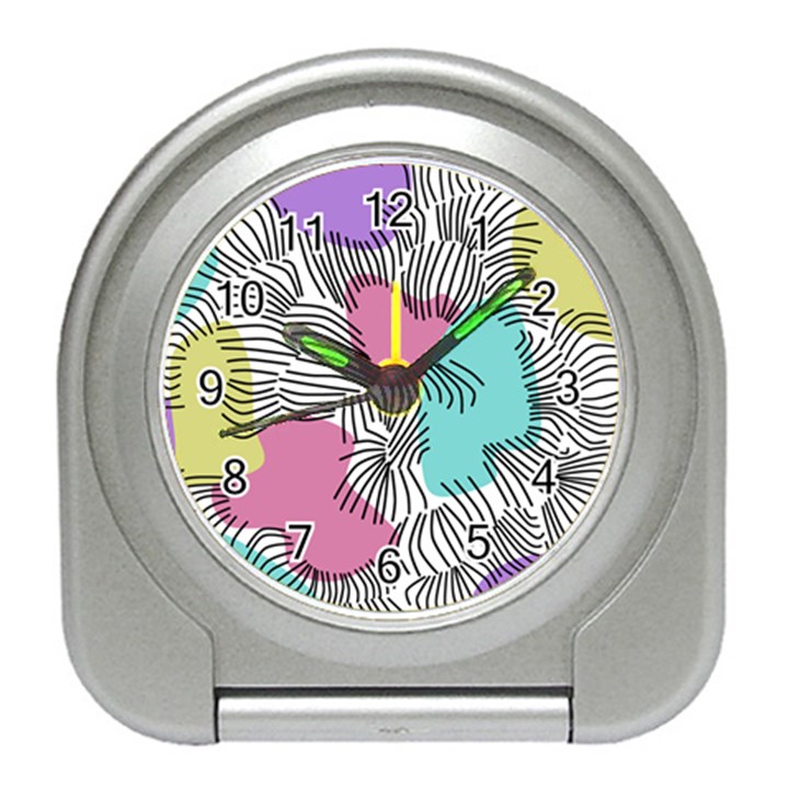 Lines Line Art Pastel Abstract Multicoloured Surfaces Art Travel Alarm Clock