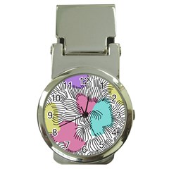 Lines Line Art Pastel Abstract Multicoloured Surfaces Art Money Clip Watches by Maspions