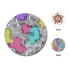 Lines Line Art Pastel Abstract Multicoloured Surfaces Art Playing Cards Single Design (round)