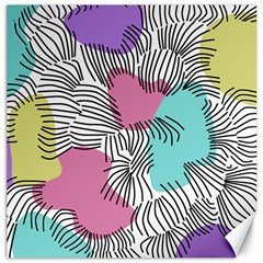 Lines Line Art Pastel Abstract Multicoloured Surfaces Art Canvas 12  X 12  by Maspions