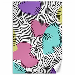 Lines Line Art Pastel Abstract Multicoloured Surfaces Art Canvas 12  X 18  by Maspions