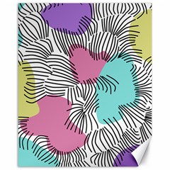 Lines Line Art Pastel Abstract Multicoloured Surfaces Art Canvas 16  X 20  by Maspions