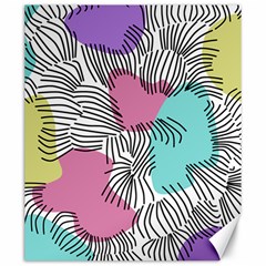 Lines Line Art Pastel Abstract Multicoloured Surfaces Art Canvas 20  X 24  by Maspions