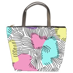 Lines Line Art Pastel Abstract Multicoloured Surfaces Art Bucket Bag