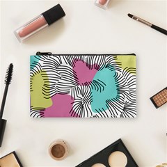 Lines Line Art Pastel Abstract Multicoloured Surfaces Art Cosmetic Bag (small)