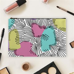 Lines Line Art Pastel Abstract Multicoloured Surfaces Art Cosmetic Bag (large)