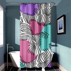 Lines Line Art Pastel Abstract Multicoloured Surfaces Art Shower Curtain 36  X 72  (stall)  by Maspions