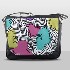 Lines Line Art Pastel Abstract Multicoloured Surfaces Art Messenger Bag