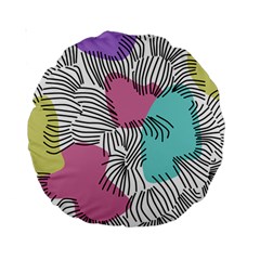 Lines Line Art Pastel Abstract Multicoloured Surfaces Art Standard 15  Premium Round Cushions