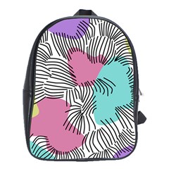 Lines Line Art Pastel Abstract Multicoloured Surfaces Art School Bag (xl)