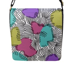 Lines Line Art Pastel Abstract Multicoloured Surfaces Art Flap Closure Messenger Bag (l)