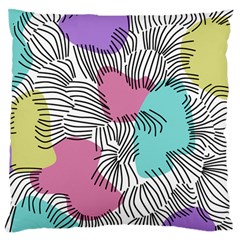 Lines Line Art Pastel Abstract Multicoloured Surfaces Art Large Premium Plush Fleece Cushion Case (one Side)