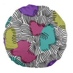 Lines Line Art Pastel Abstract Multicoloured Surfaces Art Large 18  Premium Flano Round Cushions