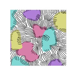 Lines Line Art Pastel Abstract Multicoloured Surfaces Art Square Satin Scarf (30  X 30 ) by Maspions