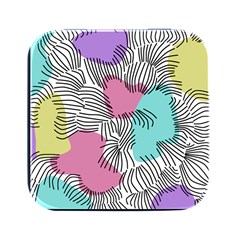 Lines Line Art Pastel Abstract Multicoloured Surfaces Art Square Metal Box (black) by Maspions