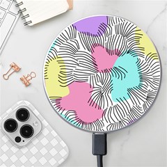 Lines Line Art Pastel Abstract Multicoloured Surfaces Art Wireless Fast Charger(white) by Maspions