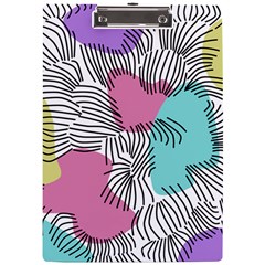 Lines Line Art Pastel Abstract Multicoloured Surfaces Art A4 Acrylic Clipboard by Maspions