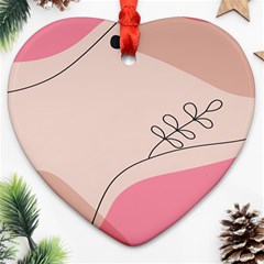 Pink Pattern Line Art Texture Minimalist Design Ornament (heart)