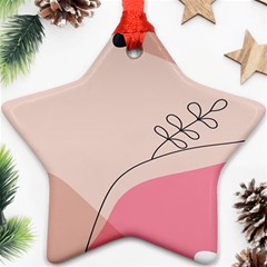 Pink Pattern Line Art Texture Minimalist Design Ornament (star)