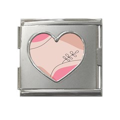 Pink Pattern Line Art Texture Minimalist Design Mega Link Heart Italian Charm (18mm)