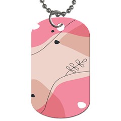 Pink Pattern Line Art Texture Minimalist Design Dog Tag (one Side)