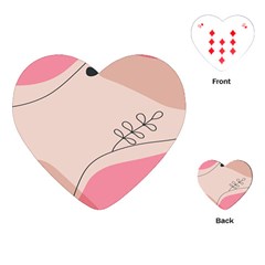 Pink Pattern Line Art Texture Minimalist Design Playing Cards Single Design (heart)