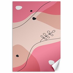 Pink Pattern Line Art Texture Minimalist Design Canvas 12  X 18 