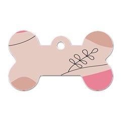 Pink Pattern Line Art Texture Minimalist Design Dog Tag Bone (two Sides)