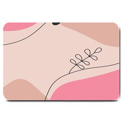 Pink Pattern Line Art Texture Minimalist Design Large Doormat