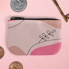 Pink Pattern Line Art Texture Minimalist Design Mini Coin Purse