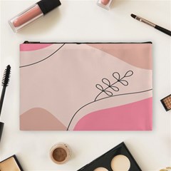 Pink Pattern Line Art Texture Minimalist Design Cosmetic Bag (large)