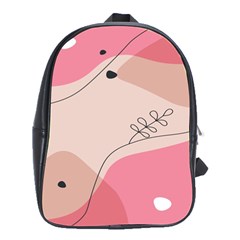 Pink Pattern Line Art Texture Minimalist Design School Bag (large)