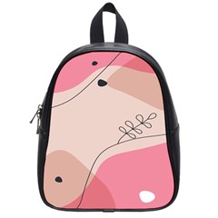 Pink Pattern Line Art Texture Minimalist Design School Bag (small)