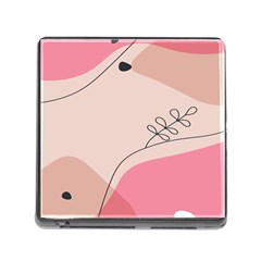 Pink Pattern Line Art Texture Minimalist Design Memory Card Reader (square 5 Slot) by Maspions