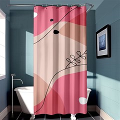 Pink Pattern Line Art Texture Minimalist Design Shower Curtain 36  X 72  (stall) 