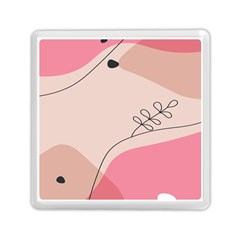 Pink Pattern Line Art Texture Minimalist Design Memory Card Reader (square)