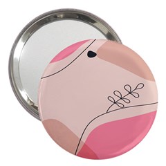 Pink Pattern Line Art Texture Minimalist Design 3  Handbag Mirrors