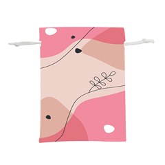 Pink Pattern Line Art Texture Minimalist Design Lightweight Drawstring Pouch (l) by Maspions