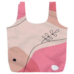 Pink Pattern Line Art Texture Minimalist Design Full Print Recycle Bag (xxxl)