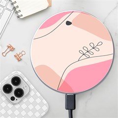 Pink Pattern Line Art Texture Minimalist Design Wireless Fast Charger(white)