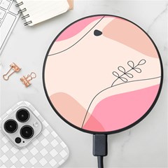 Pink Pattern Line Art Texture Minimalist Design Wireless Fast Charger(black)