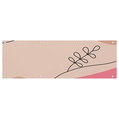 Pink Pattern Line Art Texture Minimalist Design Banner And Sign 9  X 3 