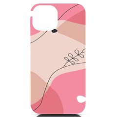 Pink Pattern Line Art Texture Minimalist Design Iphone 14 Black Uv Print Case by Maspions