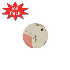 Pattern Line Art Texture Minimalist Design 1  Mini Buttons (100 Pack) 