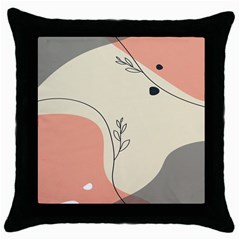 Pattern Line Art Texture Minimalist Design Throw Pillow Case (black)