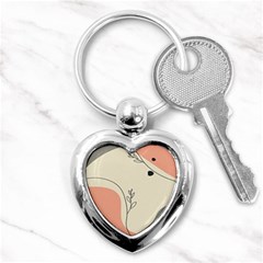 Pattern Line Art Texture Minimalist Design Key Chain (heart)