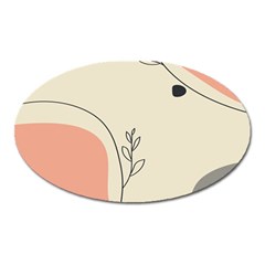 Pattern Line Art Texture Minimalist Design Oval Magnet